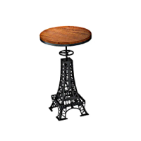 【METER DEER 米鹿】歐式工業風巴黎鐵塔造型實木升降可調式椅子(巴黎鐵塔 吧檯椅 升降椅)