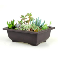 1PC Flower Pot Imitation Plastic Balcony Square Pots Flower Bonsai Bowl Nursery Basin Planter Imitat