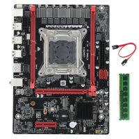 X79M-Q Motherboard with DDR4 4GB 1333Mhz RAM+SATA Cable LGA2011 PCIE 16X SATA 3.0 M.2 Interface for Desktop Computer