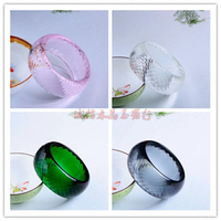 天然水晶  琉璃切面手鐲加寬版1入