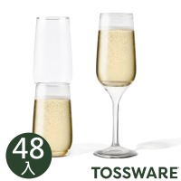 【TOSSWARE】48入組-氣泡酒杯6oz 含可拆杯腳(香檳杯 白酒杯 防摔杯 無梗杯 塑膠酒杯)