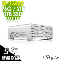 iStyle M1 迷你雙碟電腦 i5-13400/16G/1TSSD+2TBHDD/WIFI/W11P/5年保