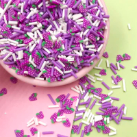 100g/lot Mixed Purple Grape Clay Sprinkles for Crafts Making Polymer Slice DIY Nail Art Decoration Slimes Filling Accessories
