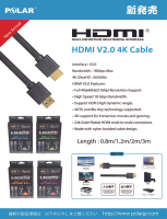 POLAR PHD-M20 2M HDMI V2.0 4K 帶 HDR 線纜