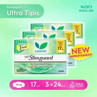 Laurier Super Slim Guard Pembalut senyaman Pantyliner Day Non Wing 17cm 24s - Triplepack