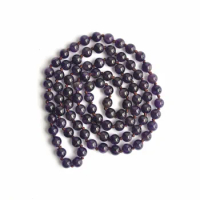 30inch/42inch Nature Stone 8MM Purple Quartz Necklace Long Necklaces Hand Knotted Yoga Mala Beads Endless Infinity Beaded