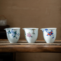 陶瓷公道杯青白瓷手繪柿子分茶器勻杯家用倒茶公杯茶具配件茶海