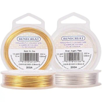 2 Rolls 20-Gauge Tarnish Resistant Silver/Gold Coil Wire 66-Feet/22-Yard in Total