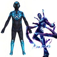 The New Movie Blue Beetle Costume Cosplay Uniform Halloween Costume for Kids Superhero Costume Bodysuit