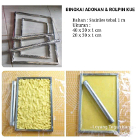 Bingkai perata adonan kue kering/Bingkai dan rolling pin Perata adonan kue
