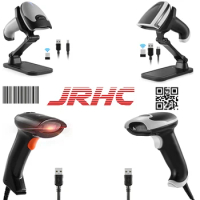 JRHC Handheld 2D Barcode Scanner USB QR Code Scanner Wired Automatic 1D 2D&amp;PDF417 Data Matrix Bar Code Reader Plug and Play