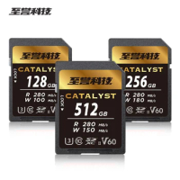 EXASCEND U3 V60 SD Card High Speed Memory Card for Camera 128GB 256GB 512GB UHS-II 4K C10 SDXC Storage Card Up to 280Mb/s for
