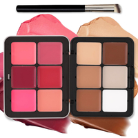 12 Colors Cream Blush Palette Cream Concealer Foundation PaletteNatural Matte Face Makeup Palette wi