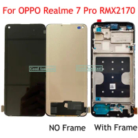 AAA TFT Black 6.4inch Display For OPPO Realme 7 Pro RMX2170 LCD Display Touch Screen Digitizer Assembly Replacement / With Frame