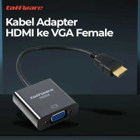 Taffware Kabel Adaptor HDMI ke VGA Female - HD008 Converter HDMI to VGA Adapter dengan Audio Support