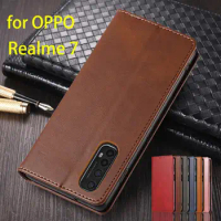 Leather Case for OPPO Realme 7 Realme7 Flip Case Card Holder Holster Magnetic Attraction Cover Case Wallet Case Fundas Coque