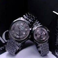 JAM TANGAN COUPLE ALEXANDRE CHRISTIE AC8348 / AC 8348 ORIGINAL - silver full black