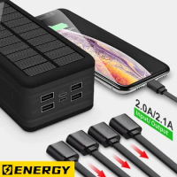 80000mAh, Free Delivery, Intelligent Fast Charging Solar Energy, Waterproof, Mobile Power Supply, LED Light, External Battery