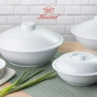 Mangkok Besar Jumbo Putih Tutup Bulat Cekung Dalam Melamin Tebal Murah Tahan Panas Anti Pecah 21CM B