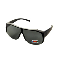 【Z-POLS】全方位半框包覆式套鏡設計 抗UV400頂級Polarized寶麗來偏光太陽眼鏡(質感霧黑款舒適輕量化設計)