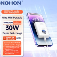 NOHON Power Bank 30W Super Fast Charging 10000mAh PowerBank Mini For iPhone 15 14 Xiaomi 13 Samsung PD External Battery Charger