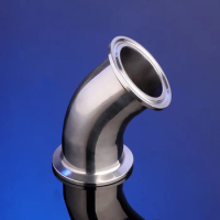 Free shipping 19mm O/D 1.5" Tri Clamp 304 Stainless Steel Sanitary Ferrule 45 Degree Elbow Pipe Fitting For Homebrew