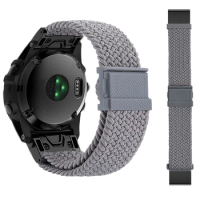 22 26mm Quickfit Smart Watch Straps For Garmin Fenix 7 7X 6 6X Pro 5X 5 Plus 3HR 935 945 Braided Nylon Band Silicone Wristbands