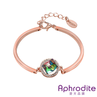 【Aphrodite 愛芙晶鑽】不規則璀璨水晶寶石造型美鑽手鍊(玫瑰金色)