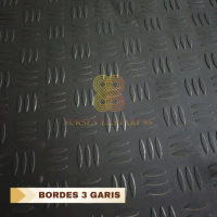 Karpet Karet Anti Slip Bordes Rubber Sheet Bordes 4mm Meteran - MOTIF 3 GARIS, 50 x 120