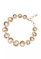 Grossé Grossé 夜明珠: 金色，水鑽，仿珍珠，琺瑯項鏈 GJ23708
