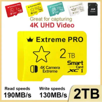 Newest 2TB Yellow Star SD TF Fast Speed A2 V30 Memory Card U3 Micro Tf Sd Card For Nintendo Switch Game Console Accessories