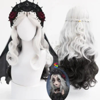 Ada Mesmer Cosplay Wig Game Identity V Cosplay White gradient gray Long curly hair Survivor Psychologist cosplay+wig cap