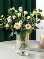 南十字星 歐式創意透明玻璃花瓶 高腳餐桌插鮮花大口水培花器緹朵