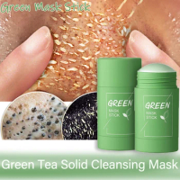 Green Tea Mask Moisturizing Deep Cleansing Oily Mud Film Control Stick Smearing Exfoliation Eggplant Hydrating Mask Clean Facial