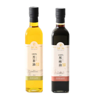 【耕沅GengYuanOil】耕沅100%冷壓壓榨苦茶油&黑麻油 500ml組合(苦茶油黑麻油)