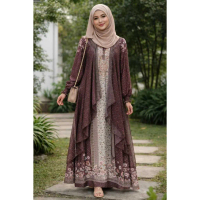 Gamis Mewah Elegan Terbaru Shella Maxy BO Bahan Silk Mix Chiffon Size M L XL XXL XXXL Dress Kondanga