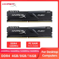 Memoria 8GB 16GB 3600MHz 3200MHz 2666MHz 2400MHz Memory DIMM 288Pin 1.2V DDR4 RAM HyperX FURY PC4-25600 21300 19200 Memory