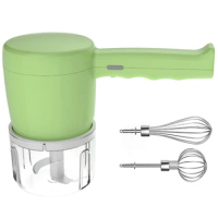 Kitchen Electric Hand Mixer 3 Speed, Cordless Handheld Mixer &amp; Stainless Egg Beater, Lightweight Mini Hand Mixer Green
