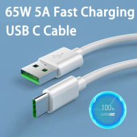 65W 5A Fast Charging USB C Cable for OPPO Find X Reno R17 Xiaomi Redmi Mobile Phone Data Wire Type C Cable Charger USB Cable