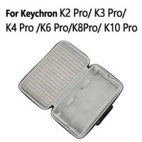 For Keychron K2 K3 K4 K6 K8 K10 Pro Mechanical Keyboard Storage Box Fashion Hard Bag Carrying Case