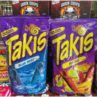 [เก็บเงินปลายทาง] [พร้อมส่ง] Takis FUEGO & BLUE HEAT Hot Chili Pepper & Lime Tortilla Chips ขนม usa