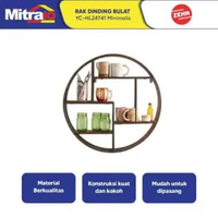Rak Dinding Bulat YC-HL24741 Minimalis Zehn YC-HL24741 – Rak Dekorasi Industrial Besi Kayu Black