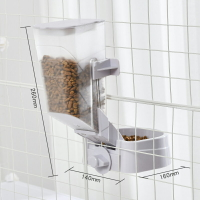寵物自動餵食器 貓咪自動喂食器寵物懸掛式籠子用投食飲水機貓糧狗糧貓食盆二合一『XY24521』