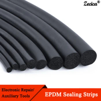 1/2/5m EPDM Sealling Strip 2/3/4/5/6/7/8/9/10/12/14/16/18/20mm Sound Proofing Dustproof Foamed Rubber O Type Round Seal Strips