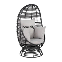 CXH Rattan Chair Glider Bird Nest Outdoor Rattan Sofa Bird Cage Photography Props Rattan Recliner Table and Chair