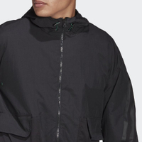 adidas 外套 Full Zip Jacket 連帽 男款 愛迪達 寬鬆 全開式拉鍊 基本款 黑 綠 H65370
