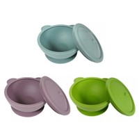 BeBeLock 吸盤碗(附蓋)(3色可選)兒童餐具