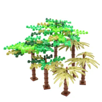 Set 127pcs Garden Plant Branches Bamboo Pine Palm Trees MOC Military Bricks Building Blocks Gifts Toys for Children