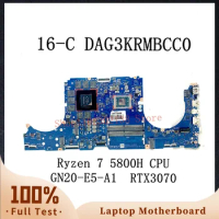 DAG3KRMBCC0 W/ Ryzen 7 5800H CPU High Quality Mainboard For HP 16-C Laptop Motherboard GN20-E5-A1 RTX3070 100% Full Working Well
