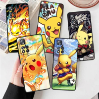 Cute Pokemon Pikachu For Xiaomi Redmi Note 12 12S Turbo 11 11T 11S 10 10S 9 8 8T 7 Pro Plus 5G Black Phone Case Cover
